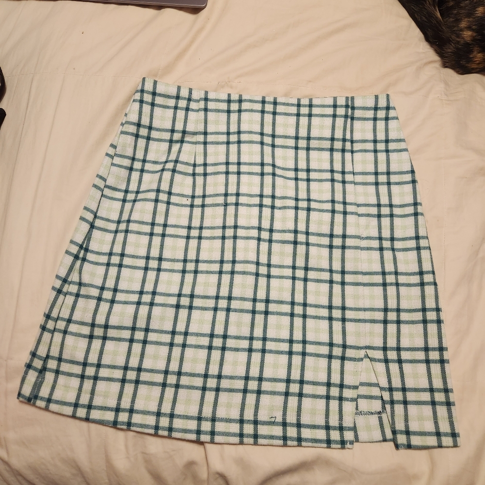 Wild Fable Green Plaid Pencil Skirt